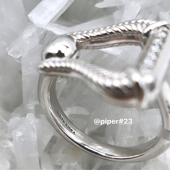 NWT Judith Ripka Vienna Diamond Sterling Silver Stirrup Ring-size 8 - Picture 6 of 11